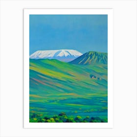 Mount Kilimanjaro National Park Tanzania Blue Oil Painting 1  Art Print
