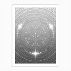 Geometric Glyph in White and Silver with Sparkle Array n.0170 Art Print