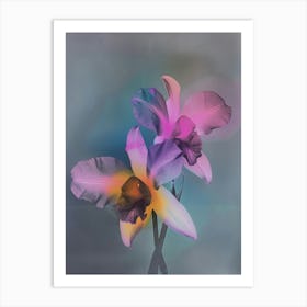 Iridescent Flower Monkey Orchid 1 Art Print