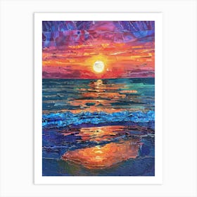 Sunset At The Beach 36 Art Print