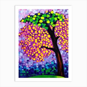 Purple Leaf Plum Tree Cubist Art Print