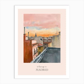 Mornings In Madrid Rooftops Morning Skyline 1 Art Print