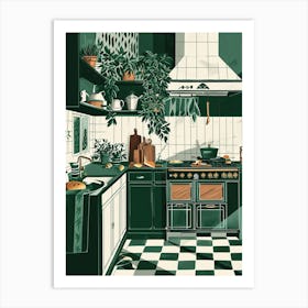 Retro Art Deco Inspired Kitchen 4 Art Print