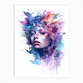 Pensive Moods Watercolor Art Print