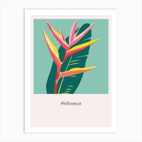 Heliconia 1 Square Flower Illustration Poster Art Print