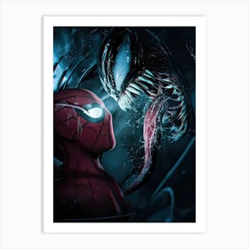 Spider Man And Venom Art Print