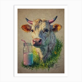 Cow With Milk 1 Art Print