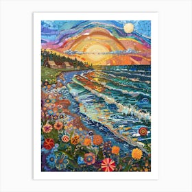 Sunset At The Beach 39 Art Print