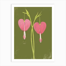 Pink & Green Bleeding Heart 2 Art Print