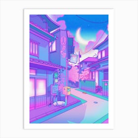 Kurashiki Daylight Moon Art Print