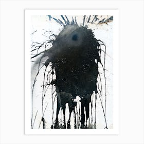 Stained Background. Abstract black paint grunge background Art Print