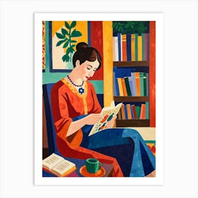 Woman Reading A Book 1 Art Print