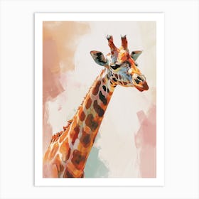 Acrylic Style Illustration Of A Giraffe Portrait Art Print