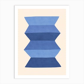 Geometric Greek Vase Pottery Minimalist - Blue Navy Art Print