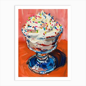 Rainbow Trifle With Sprinkles Mixed Media Painting 1 Art Print