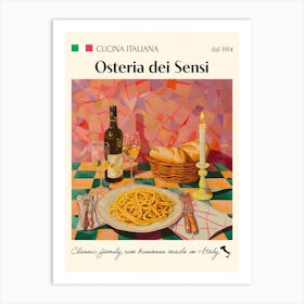 Osteria Dei Sensi Trattoria Italian Poster Food Kitchen Art Print