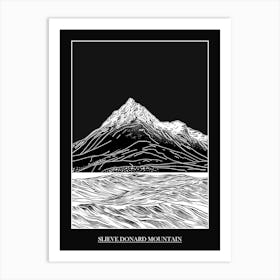 Slieve Donard Mountain Line Drawing 1 Poster Art Print