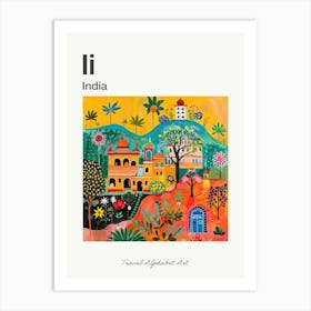 Kids Travel Alphabet  India 2 Art Print