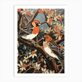 Art Nouveau Birds Poster Partridge 2 Art Print