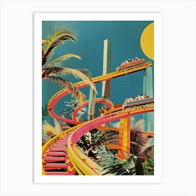 Retro Kitsch Rollercoaster Collage 2 Art Print