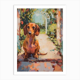 Dachshund Acrylic Painting 2 Art Print