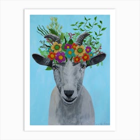 Frida Kahlo Goat Art Print