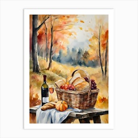 Picnicin in autum Art Print