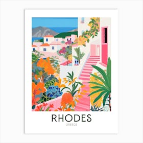 Rhodes Islands Travel Poster Art Print