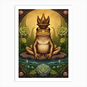 Wood Frog On A Throne Storybook Style 3 Art Print