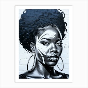 Graffiti Mural Of Beautiful Black Woman 64 Art Print