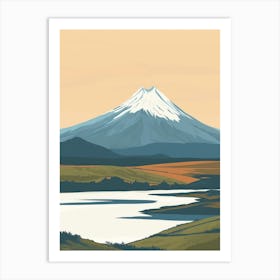 Cotopaxi Ecuador Color Line Drawing (6) Art Print