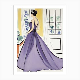 Woman In A Purple Dress 1 Art Print