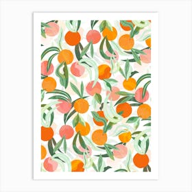Orange Scatter Fruit Art Print