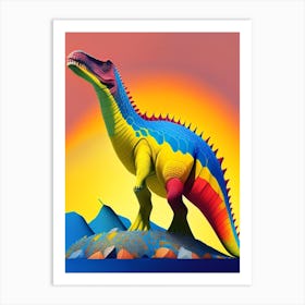 Scelidosaurus 1 Primary Colours Dinosaur Art Print