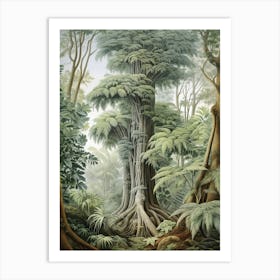 Vintage Jungle Botanical Illustration Rainforest Tree 2 Art Print