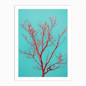 Red Tree Against Blue Sky 1 Art Print