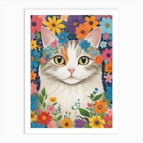 Flower Cat Art Print