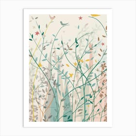 Birds In The Garden Art Print