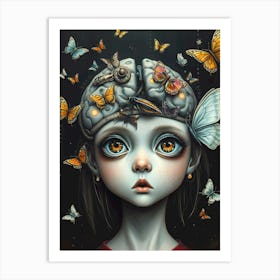 Butterfly Girl 4 Art Print