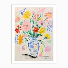 Flower Painting Fauvist Style Asters 2 Art Print