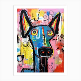 Dog Graffiti Poetry: Neo-Expressionist Elegance Art Print