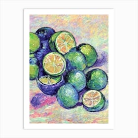 Lime Vintage Sketch Fruit Art Print