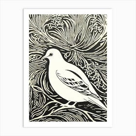 Dove 3 Linocut Bird Art Print