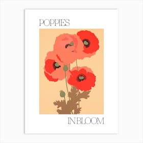 Poppies In Bloom Flowers Bold Illustration 1 Art Print