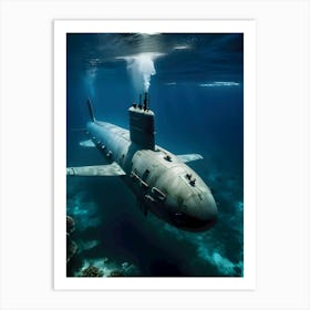 Submarine In The Ocean-Reimagined 41 Art Print