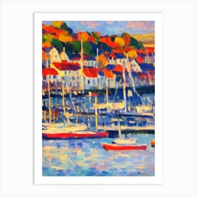 Port Of Oslo Norway Brushwork Painting harbour Art Print