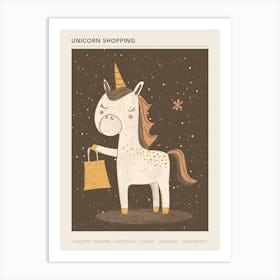 Unicorn Shopping Muted Pastels 2 Poster Art Print