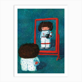 Astronaut Girl Art Print