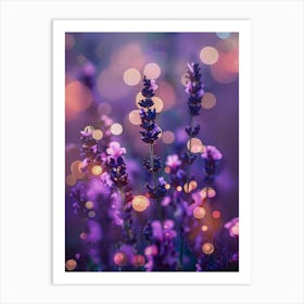 Lavender Flowers With Bokeh Art Print