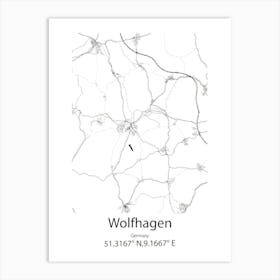 Wolfhagen,Germany Minimalist Map Art Print